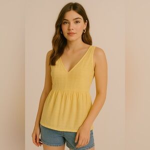 GAP Sunny Yellow V-Neck Tank Top